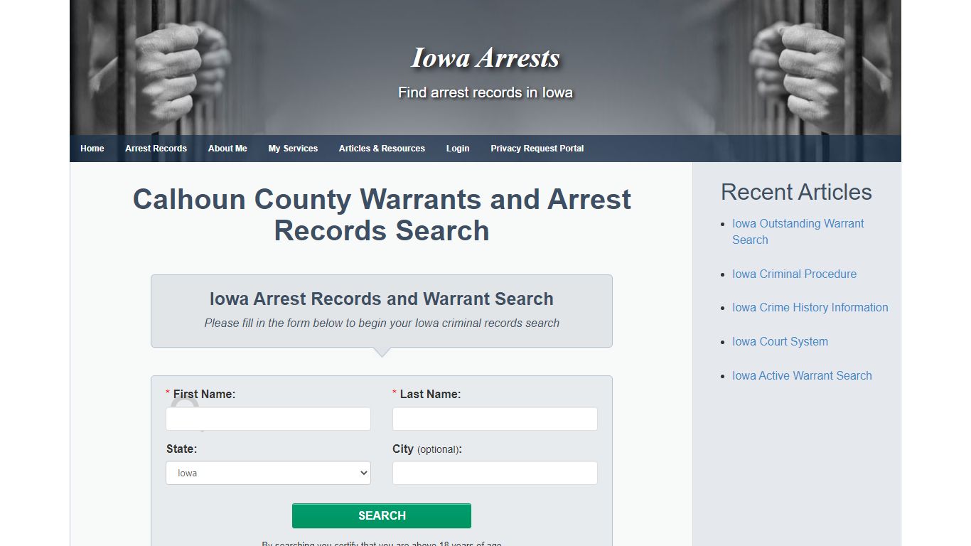 Calhoun County Warrants and Arrest Records Search - Iowa ... - Iowa Arrests