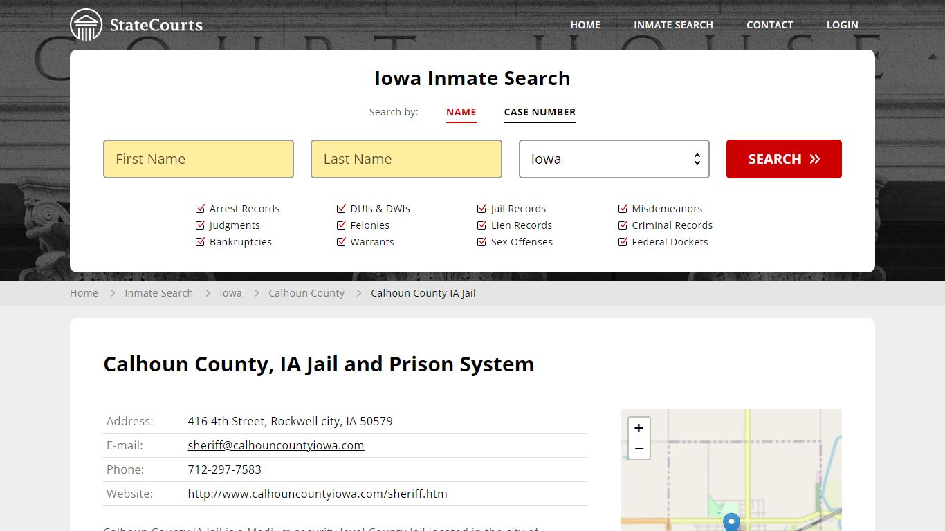 Calhoun County IA Jail Inmate Records Search, Iowa - StateCourts